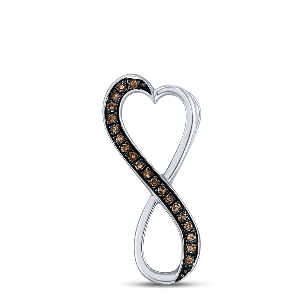 Sterling Silver Women's Brown Diamond Pendant 1/10 ctw