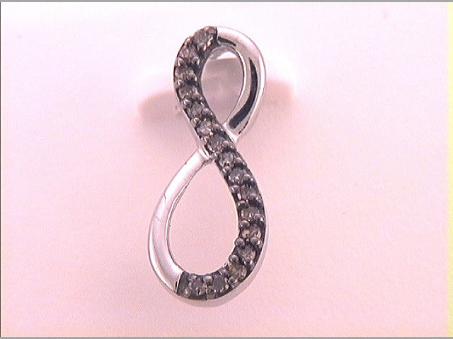 Sterling Silver Brown Diamond Pendant 1/8 ctw