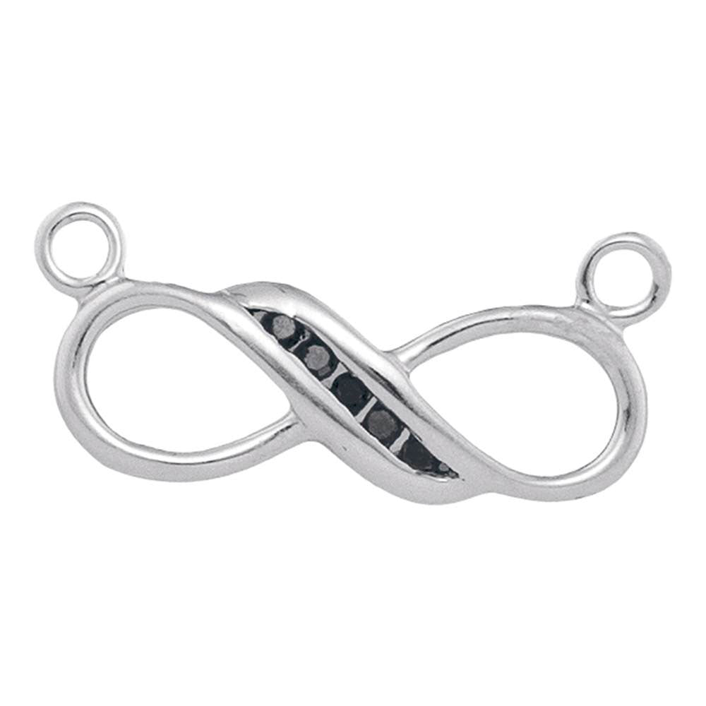 Sterling Silver Women's Black Color Enhanced Diamond Infinity Pendant Necklace 1/20 ctw