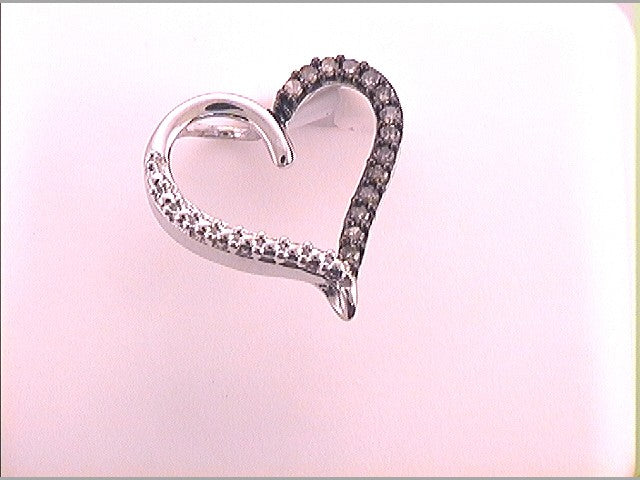 Sterling Silver Women's Brown Diamond Pendant 1/10 ctw