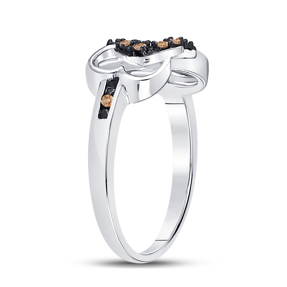 1/10CTW-DIA COGNAC NATURAL GIFT HEART RING