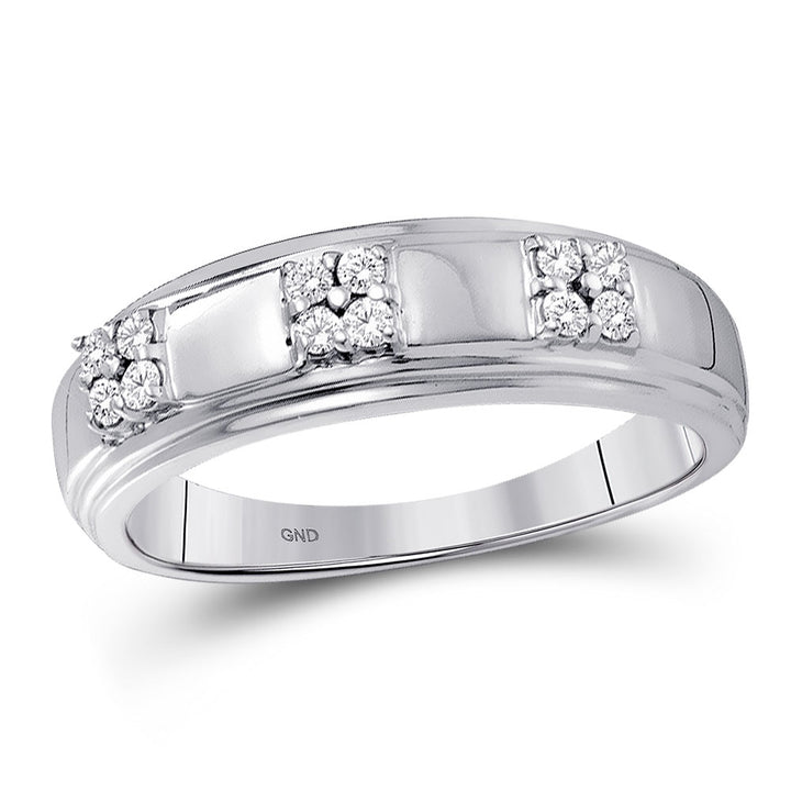 14kt Yellow Gold His Hers Round Diamond Cluster Matching Bridal Wedding Ring Band Set 7/8 Cttw