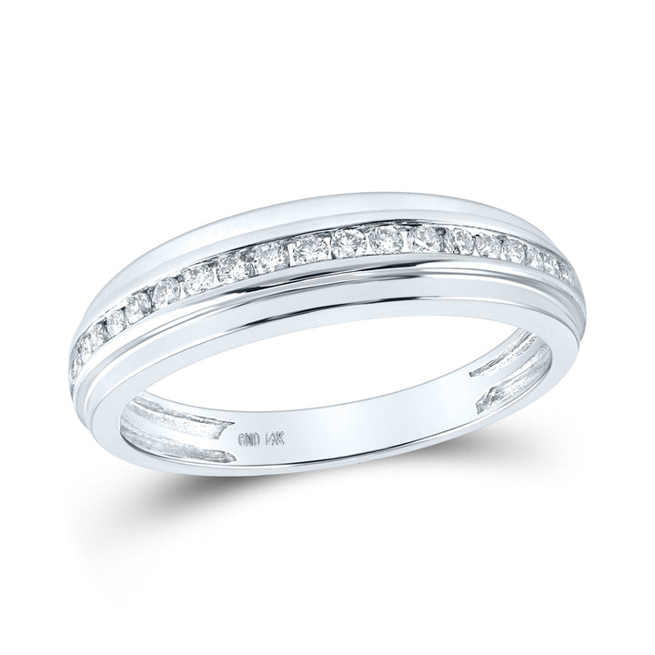 14kt White Gold His Hers Round Diamond Solitaire Matching Bridal Wedding Ring Band Set 7/8 Cttw