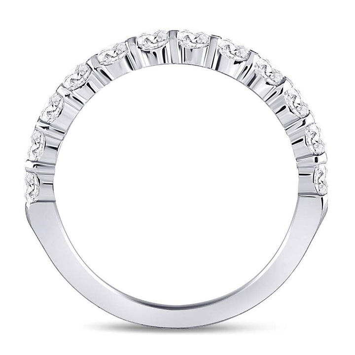 14kt White Gold Womens Machine Set Round Diamond Wedding Band 1.00 Cttw