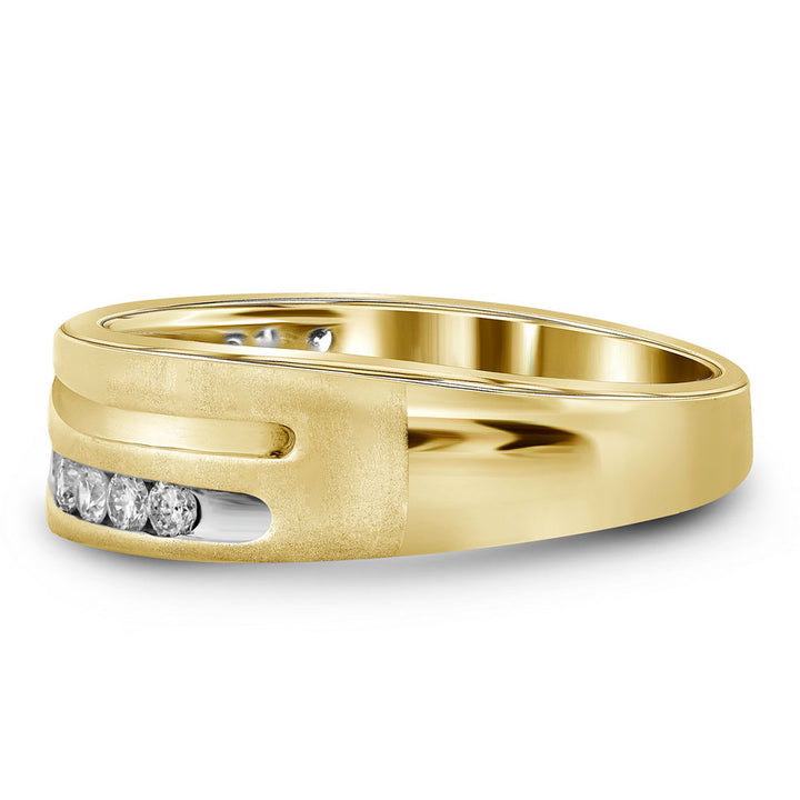 10kt Yellow Gold Mens Round Diamond Wedding Band Ring 1.00 Cttw