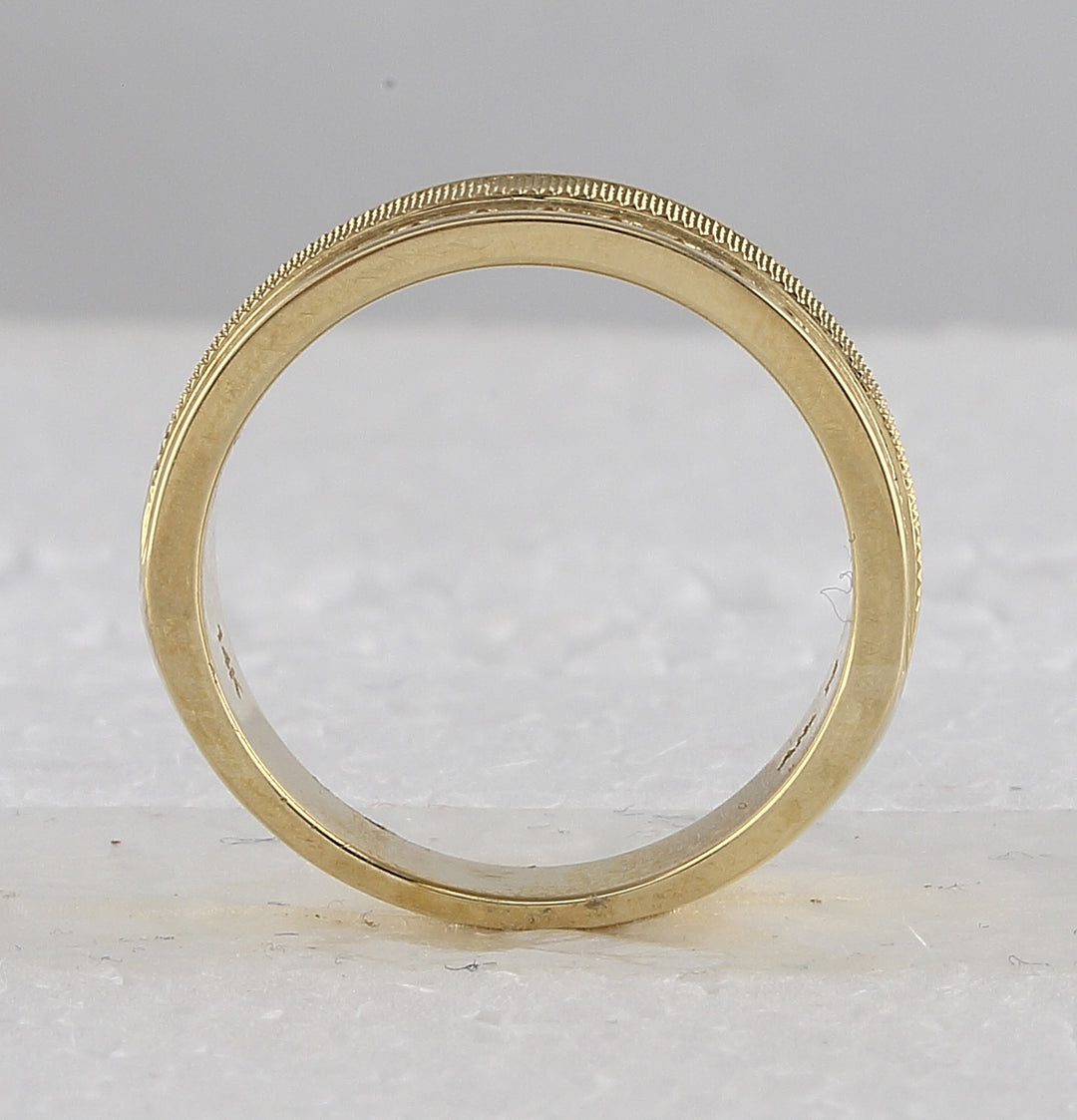 14kt Yellow Gold Mens Round Diamond Double Row Textured Wedding Band Ring 1.00 Cttw