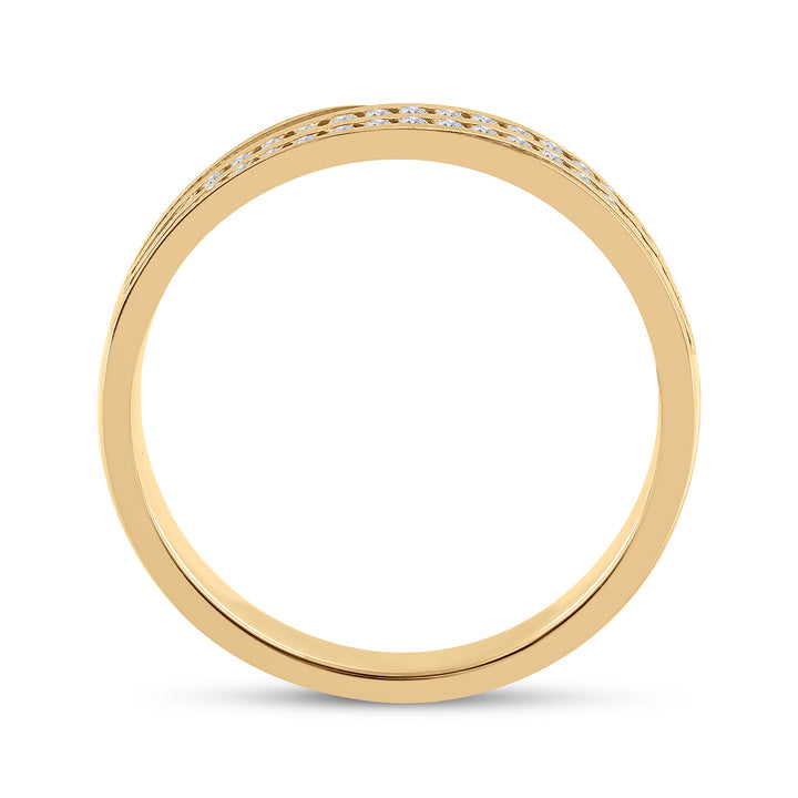 10kt Yellow Gold Mens Round Diamond 2-Row Wedding Anniversary Band Ring 1/4 Cttw