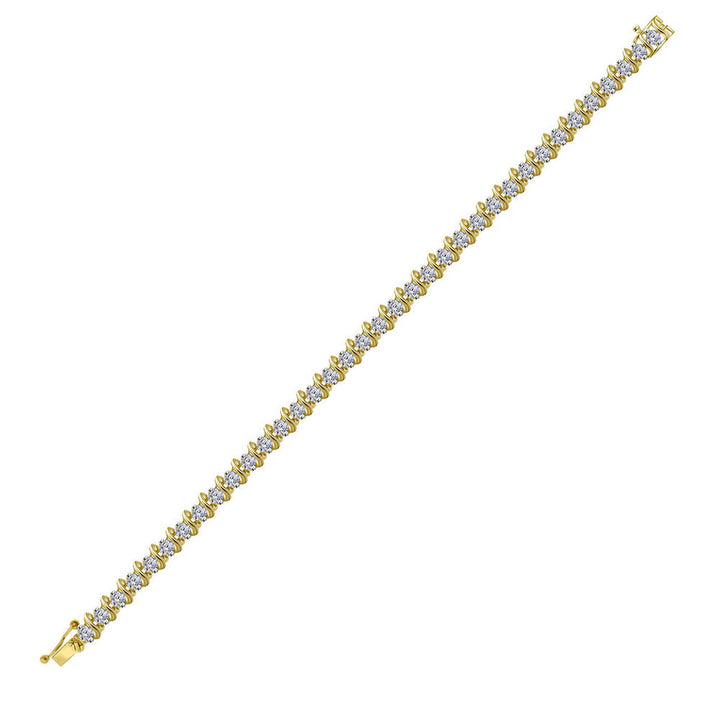 10kt Yellow Gold Women's Round Diamond Tennis Bracelet 4-3/4 ctw