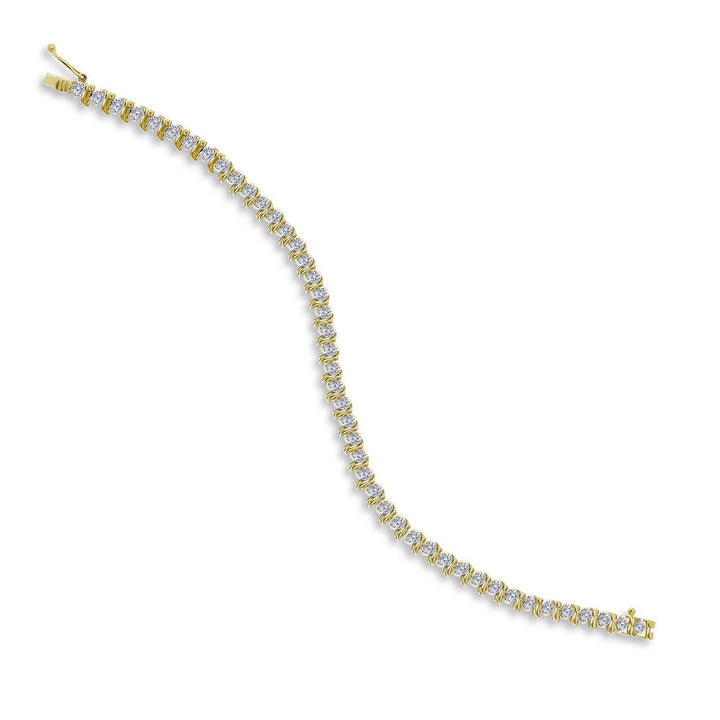 10kt Yellow Gold Women's Round Diamond Tennis Bracelet 3 ctw