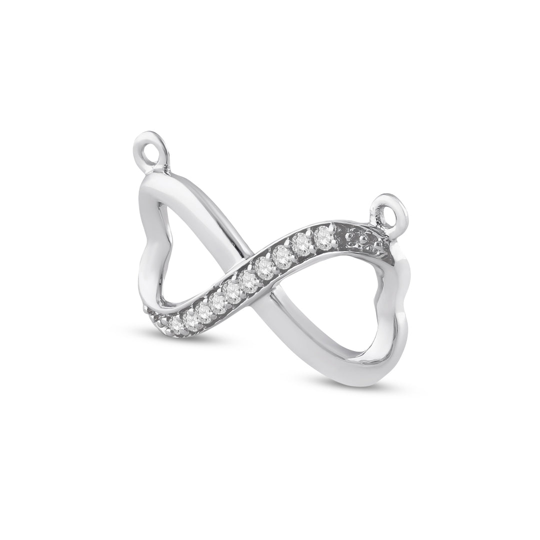 10kt White Gold Women's Diamond Infinity Pendant Necklace 1/10 ctw
