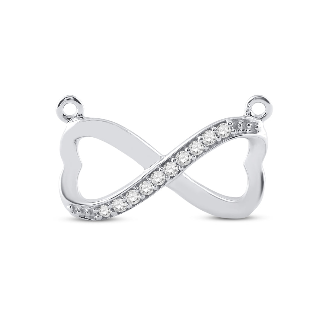 10kt White Gold Women's Diamond Infinity Pendant Necklace 1/10 ctw - view 2