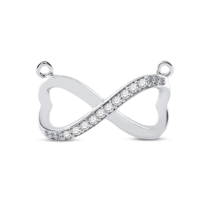 10kt White Gold Women's Diamond Infinity Pendant Necklace 1/10 ctw - view 2