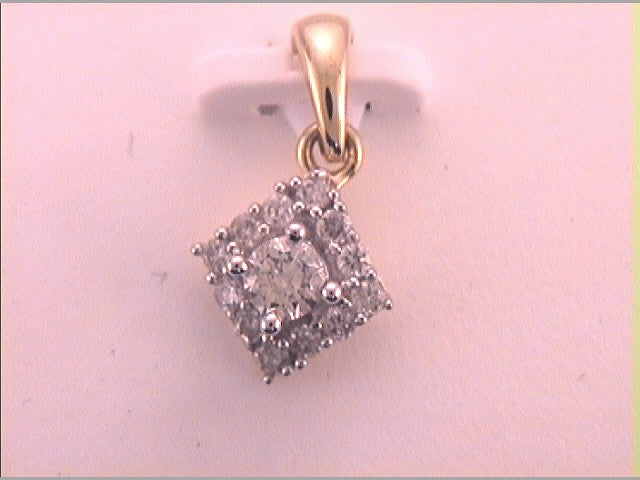 10kt Yellow Gold Diamond Pendant 1/4 ctw
