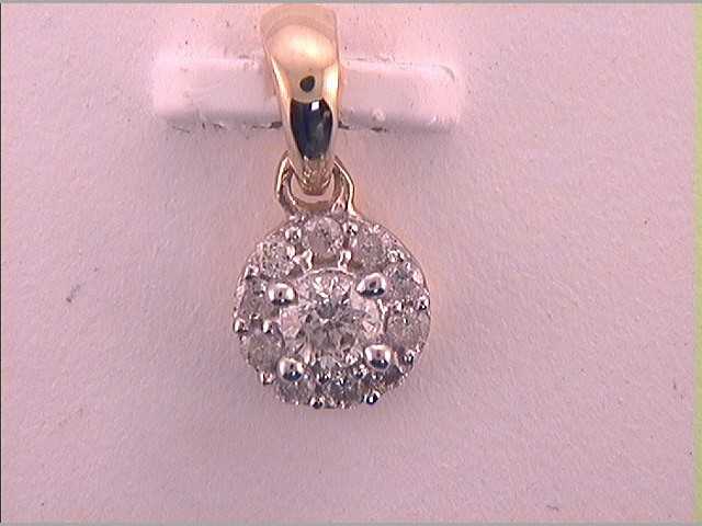 10kt Yellow Gold Diamond Pendant 1/4 ctw