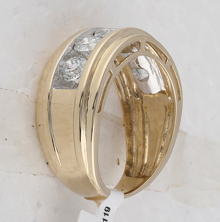 14kt Yellow Gold Mens Round Diamond 5-Stone Wedding Band Ring 2.00 Cttw