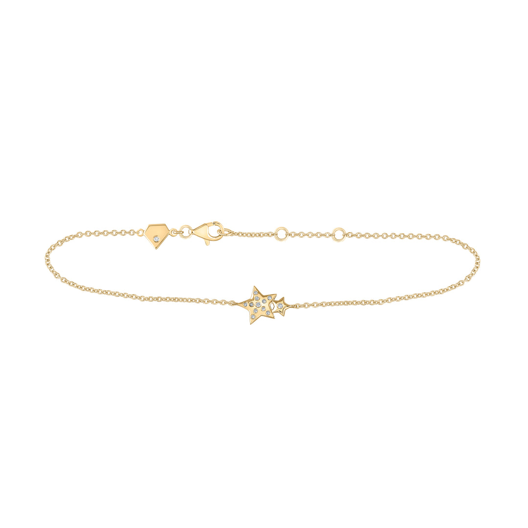 Yellow-tone Sterling Women's Diamond Bracelet 1/20 ctw