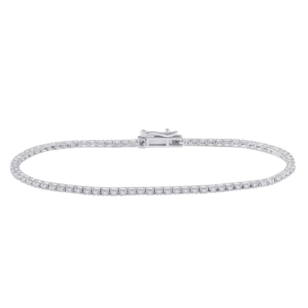 14kt White Gold Women's Diamond Tennis Bracelet 1/2 ctw - view 2
