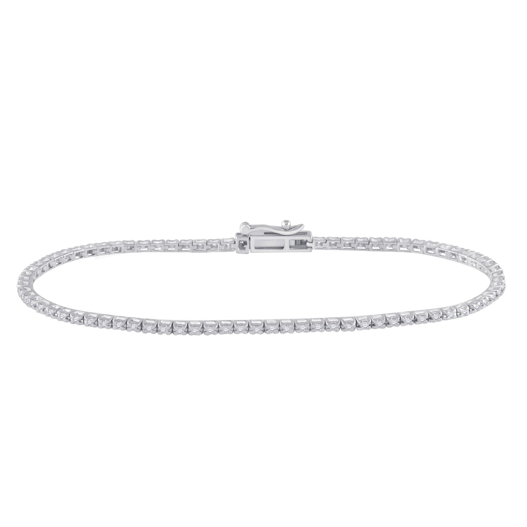 14kt White Gold Women's Diamond Tennis Bracelet 1/2 ctw - view 2
