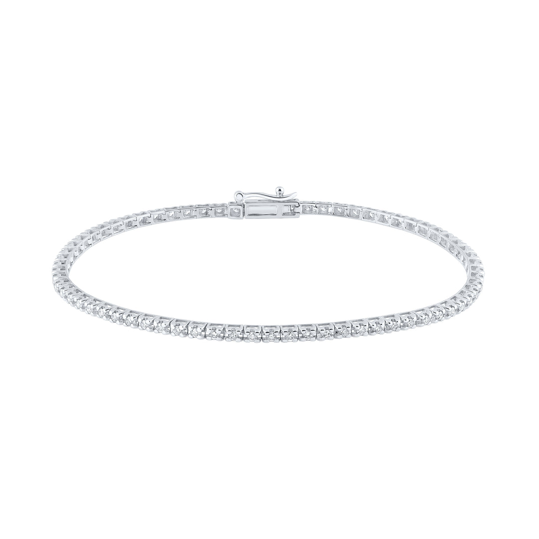 14kt White Gold Women's Diamond Tennis Bracelet 3/4 ctw
