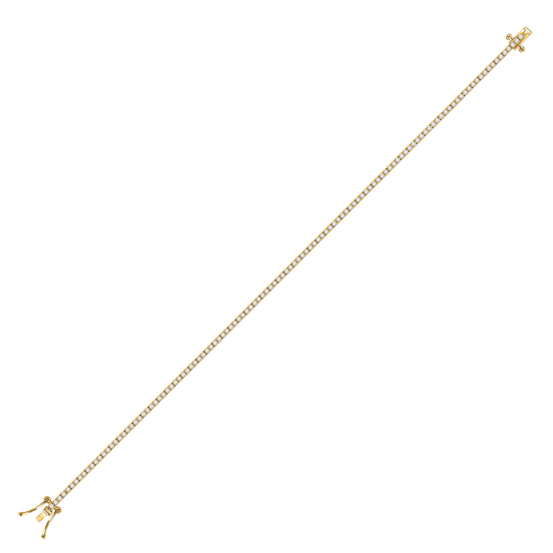 14kt Yellow Gold Women's Diamond Tennis Bracelet 1 ctw