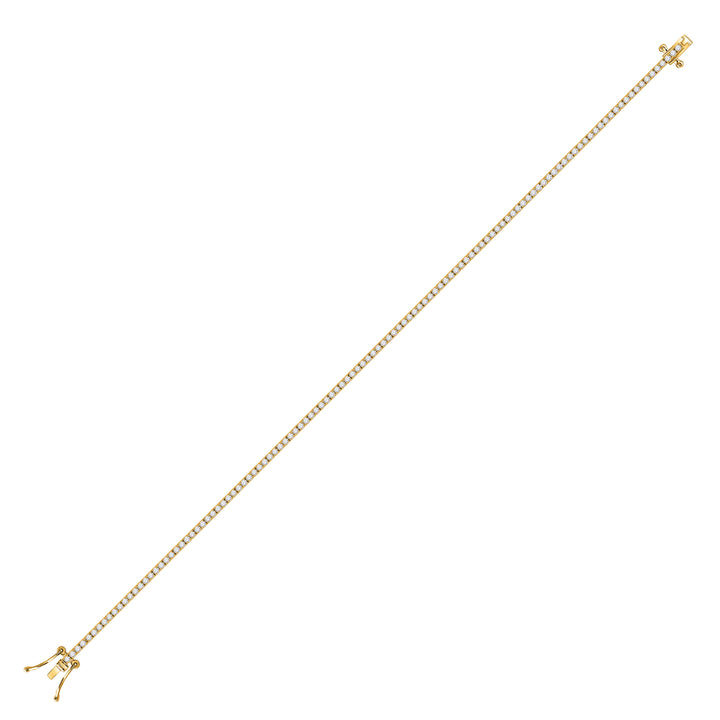 14kt Yellow Gold Women's Diamond Tennis Bracelet 1 ctw