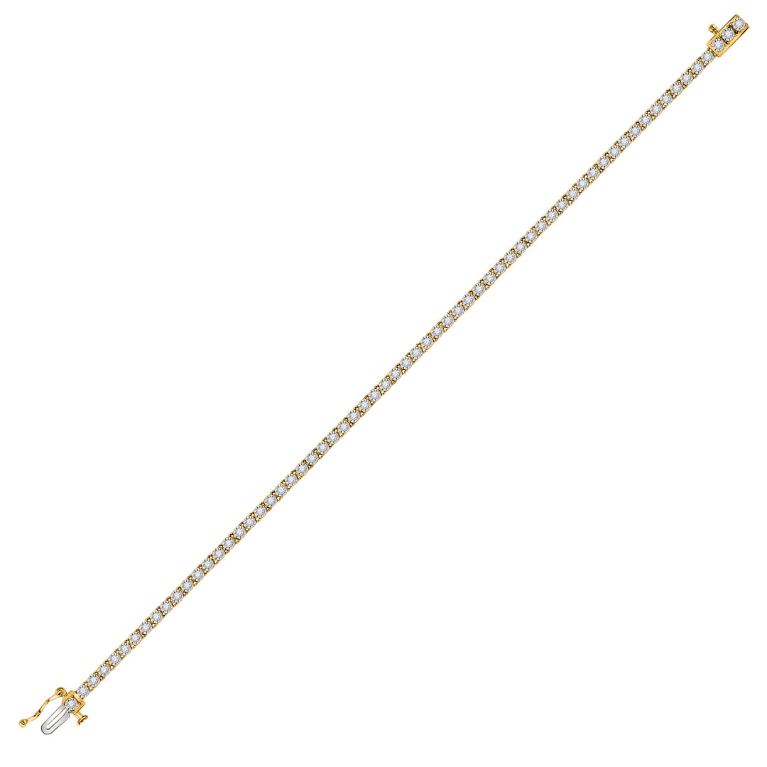 14kt Yellow Gold Women's Diamond Tennis Bracelet 1 ctw