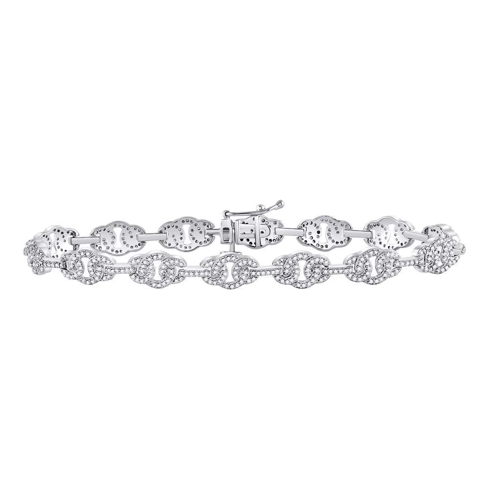 10kt White Gold Women's Round Diamond Fashion Bracelet 1 ctw - view 2