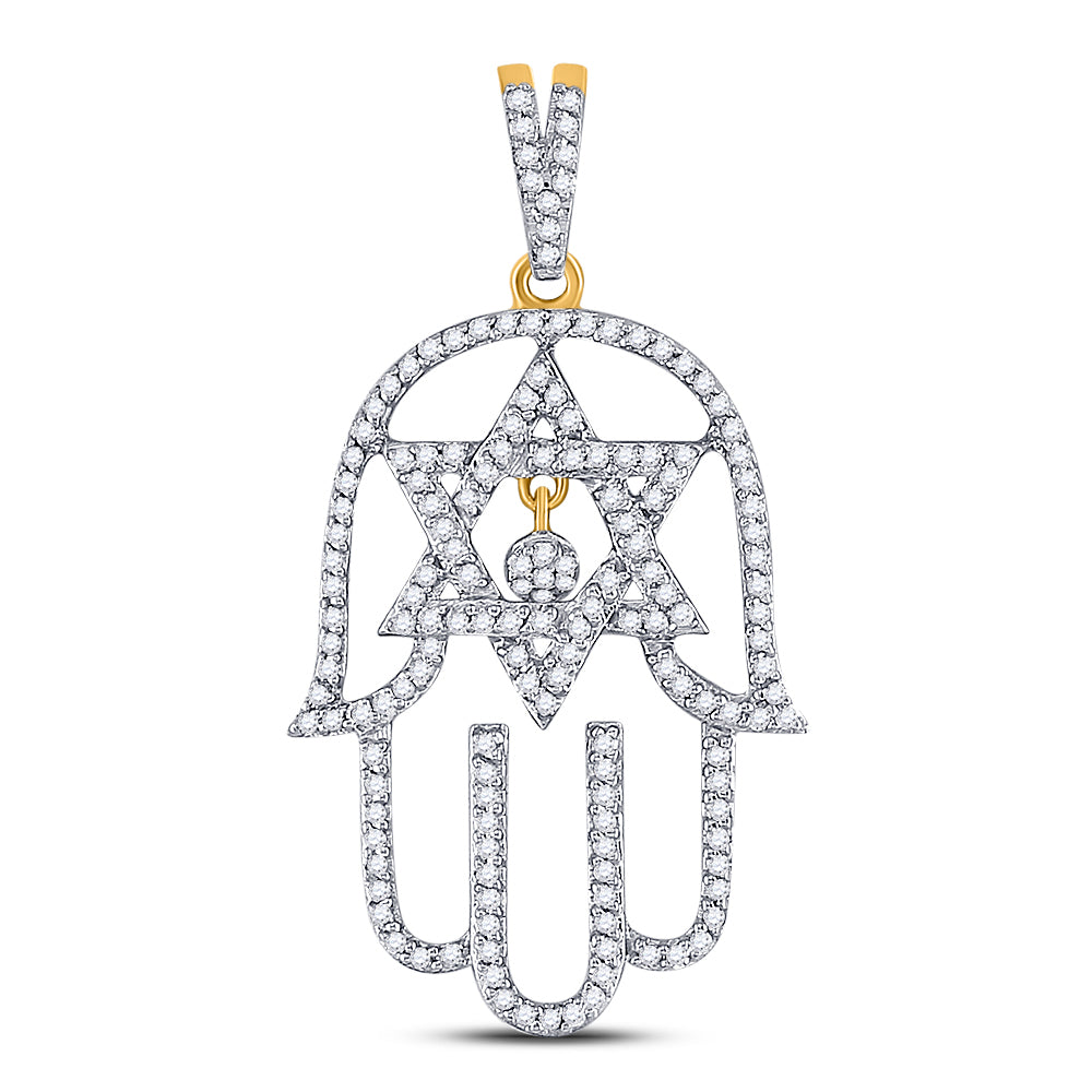 10kt Yellow Gold Men's Diamond Charm 1/2 ctw