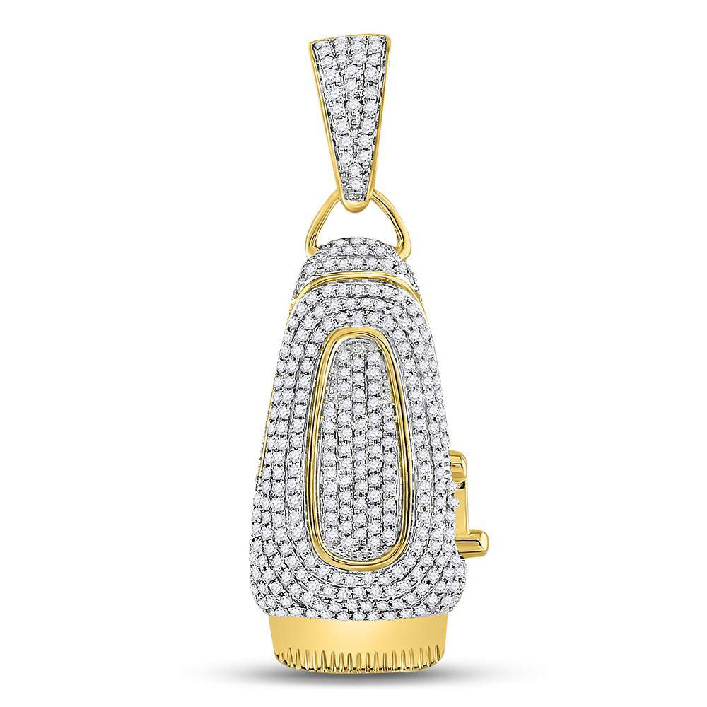 10kt Yellow Gold Men's Diamond Barber Clipper Trimmer Charm Pendant 1 ctw - view 3