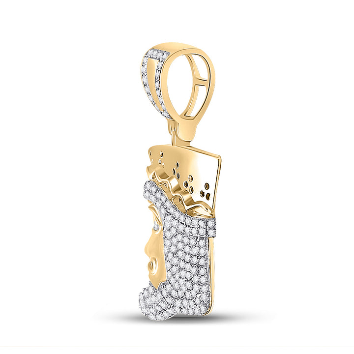 10kt Yellow Gold Men's Diamond Charm 1/2 ctw