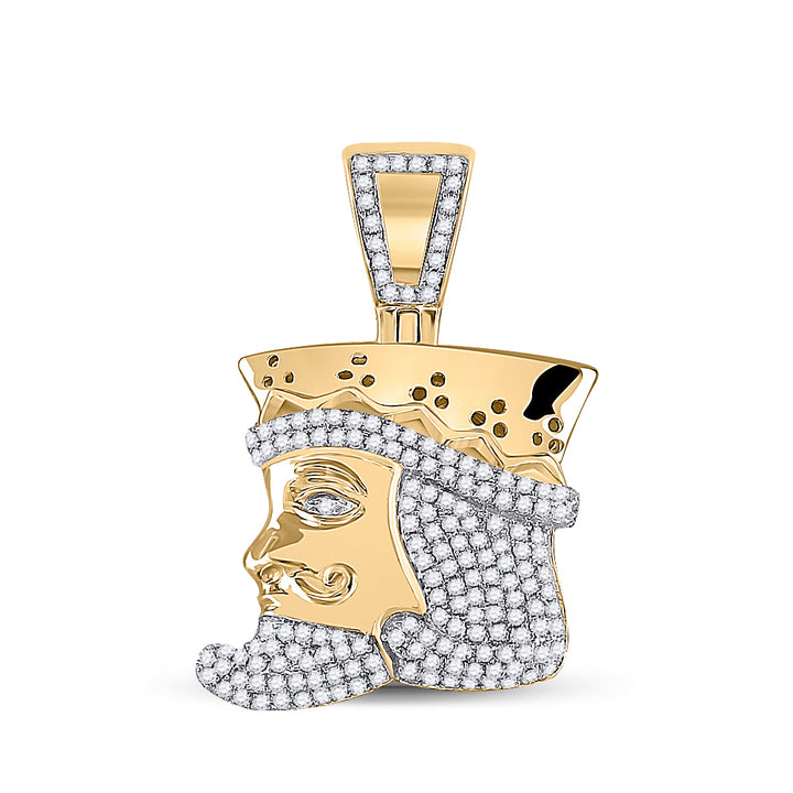 10kt Yellow Gold Men's Diamond Charm 1/2 ctw - view 2