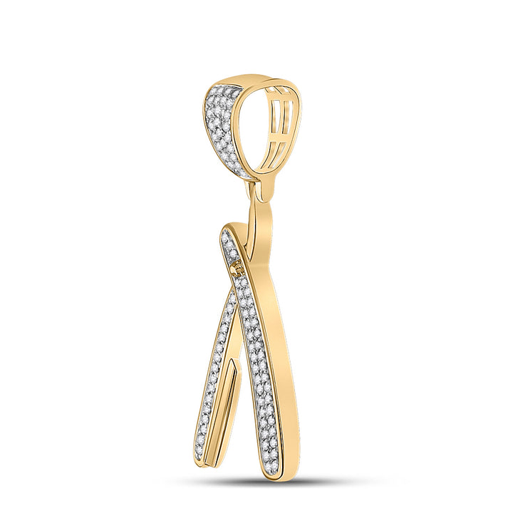 10kt Yellow Gold Men's Diamond Charm 1/3 ctw