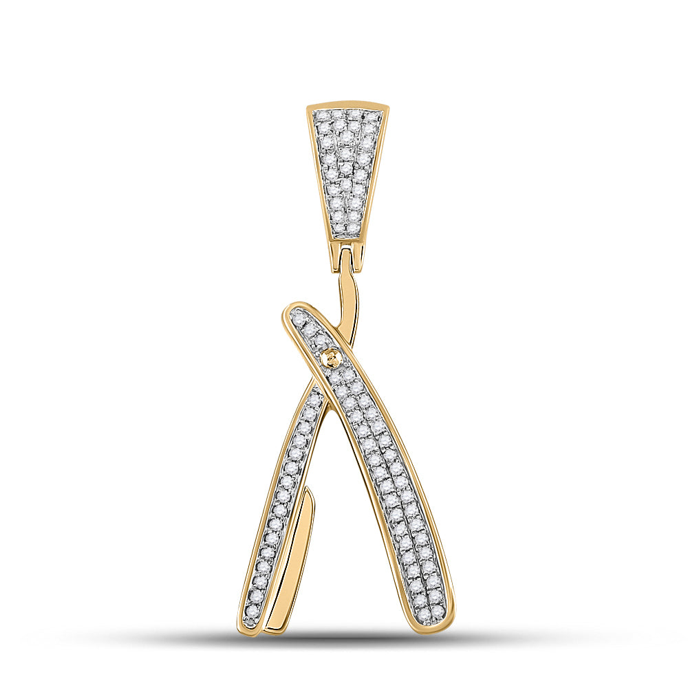 10kt Yellow Gold Men's Diamond Charm 1/3 ctw - view 2