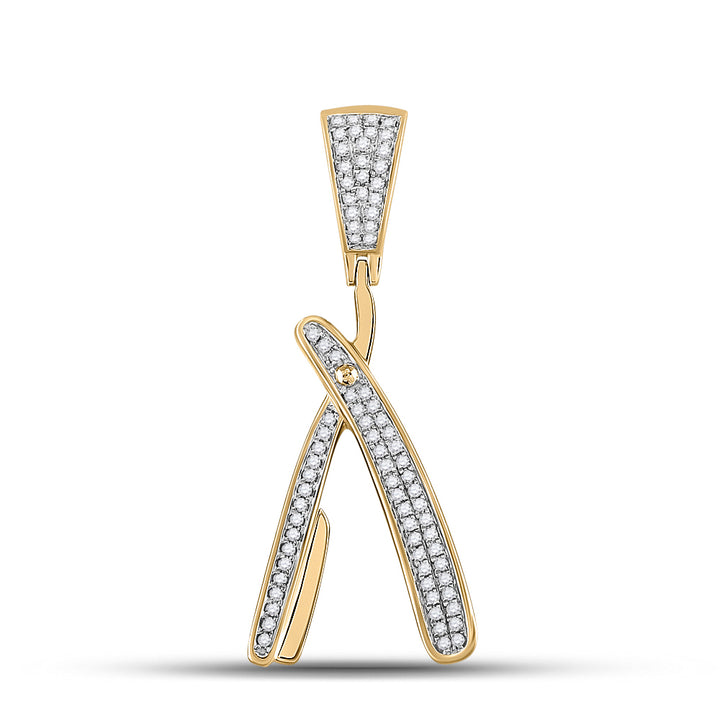 10kt Yellow Gold Men's Diamond Charm 1/3 ctw - view 2