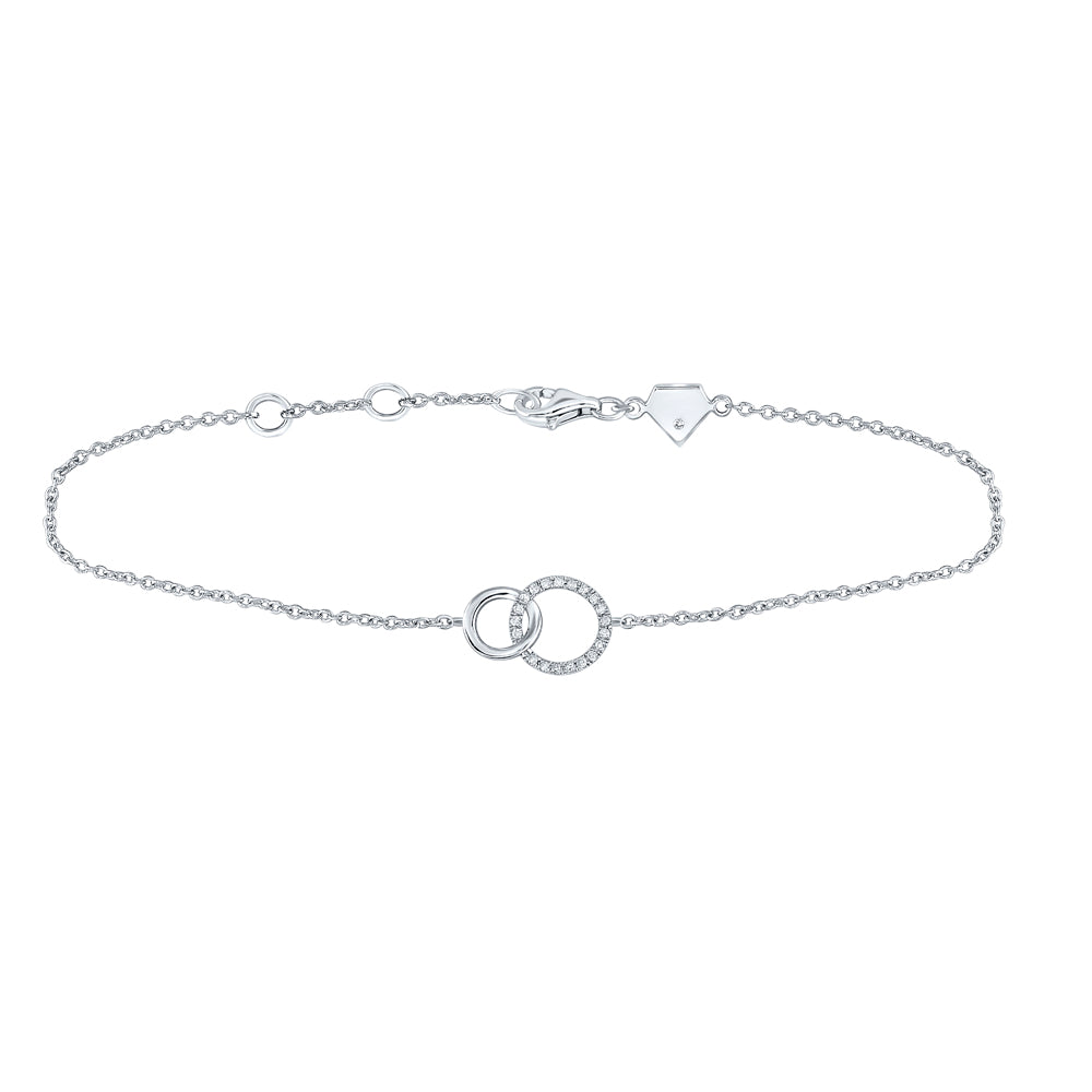 Sterling Silver Women's Diamond Bracelet 1/10 ctw