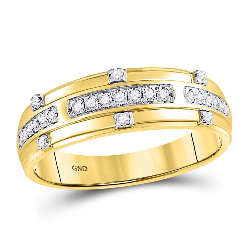 14kt Yellow Gold His & Hers Round Diamond Solitaire Matching Bridal Wedding Ring Band Set 3/4 Cttw