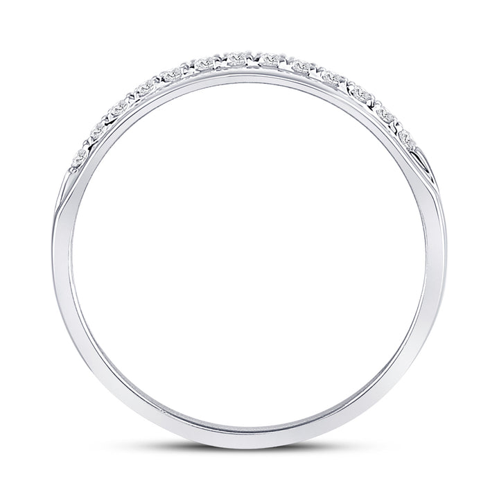 14kt White Gold Mens Machine Set Round Diamond Wedding Band Ring 1/5 Cttw