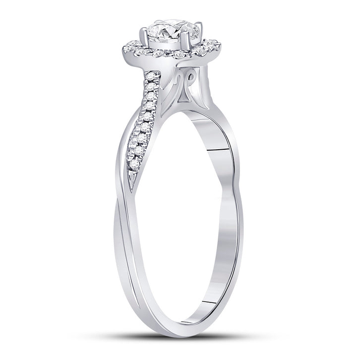 14kt White Gold Womens Oval Diamond Solitaire Bridal Wedding Engagement Ring 1/3 Cttw (Certified)