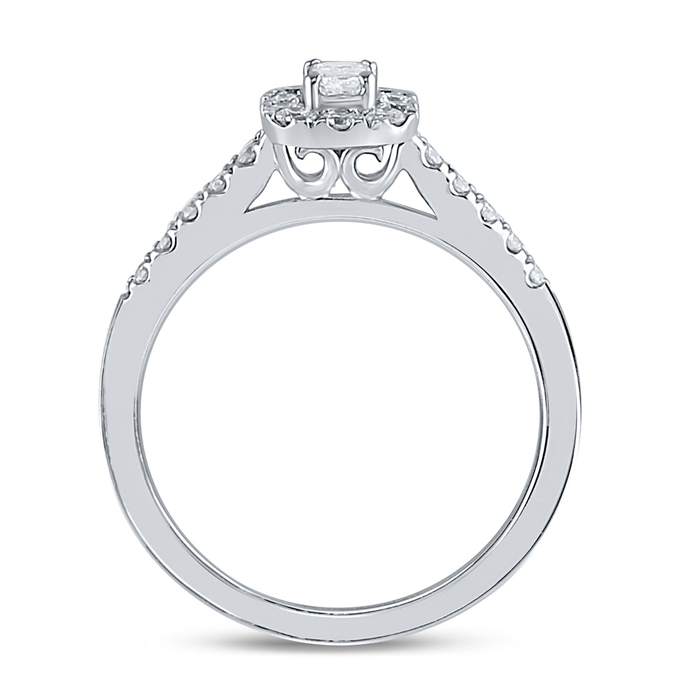 14kt White Gold Womens Emerald Diamond Solitaire Bridal Wedding Engagement Ring 1/2 Cttw (Certified)
