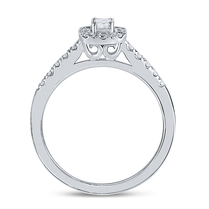 14kt White Gold Womens Emerald Diamond Solitaire Bridal Wedding Engagement Ring 1/2 Cttw (Certified)