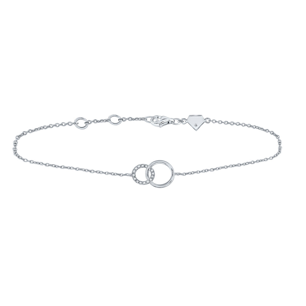 Sterling Silver Women's Diamond Bracelet 1/20 ctw