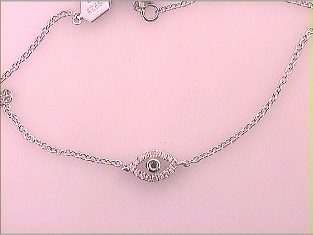 Sterling Silver Women's Diamond Bracelet 1/10 ctw