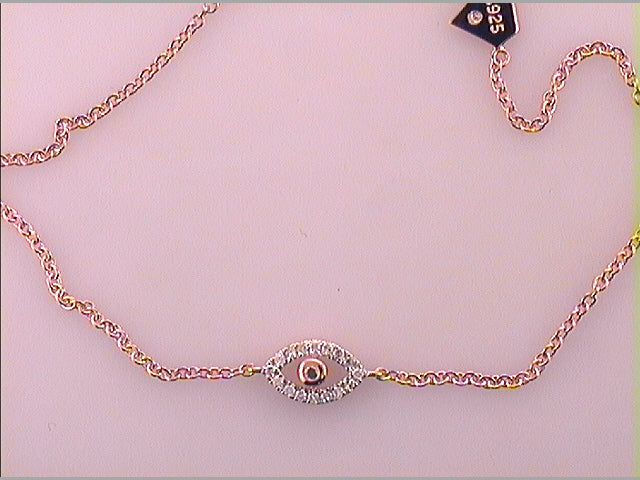 Rose-tone Sterling S Women's Diamond Bracelet 1/10 ctw