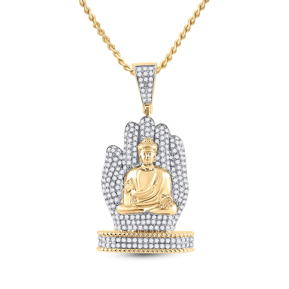 10kt Yellow Gold Men's Diamond Charm 1-3/4 ctw - view 2
