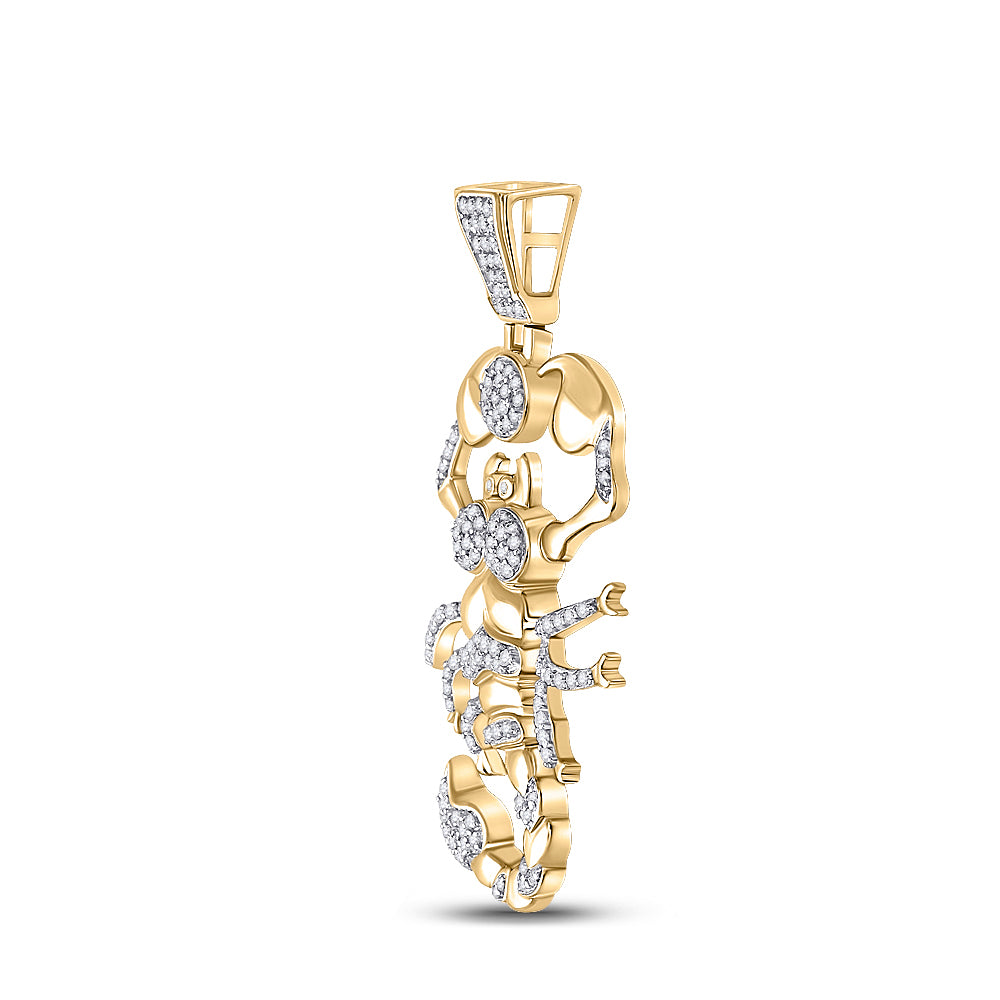 10kt Yellow Gold Men's Diamond Charm 1 ctw