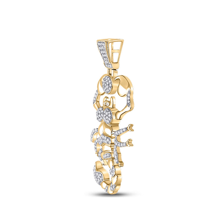 10kt Yellow Gold Men's Diamond Charm 1 ctw