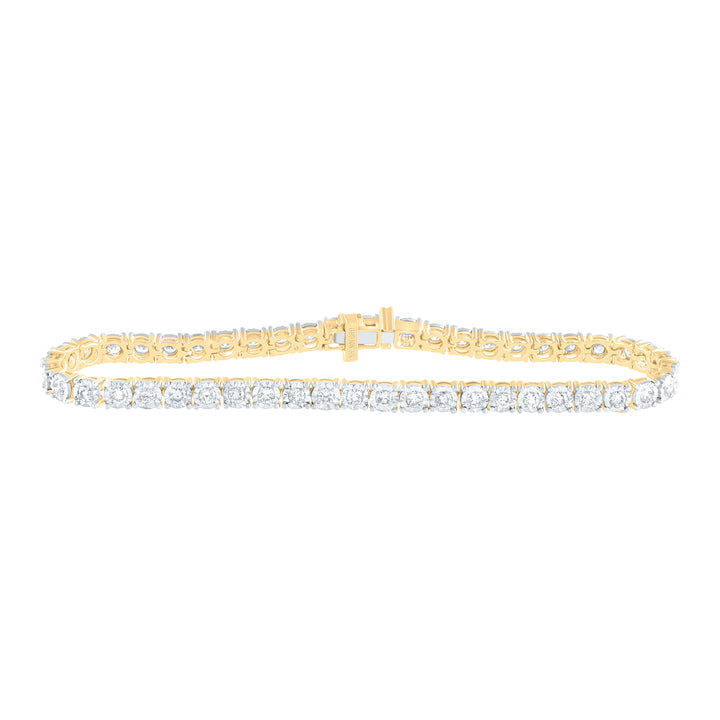 10kt Yellow Gold Women's Diamond Classic Tennis Bracelet 2 ctw - view 2