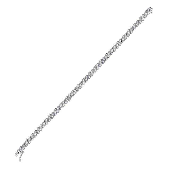 10kt White Gold Women's Round Diamond Tennis Bracelet 1-1/3 ctw