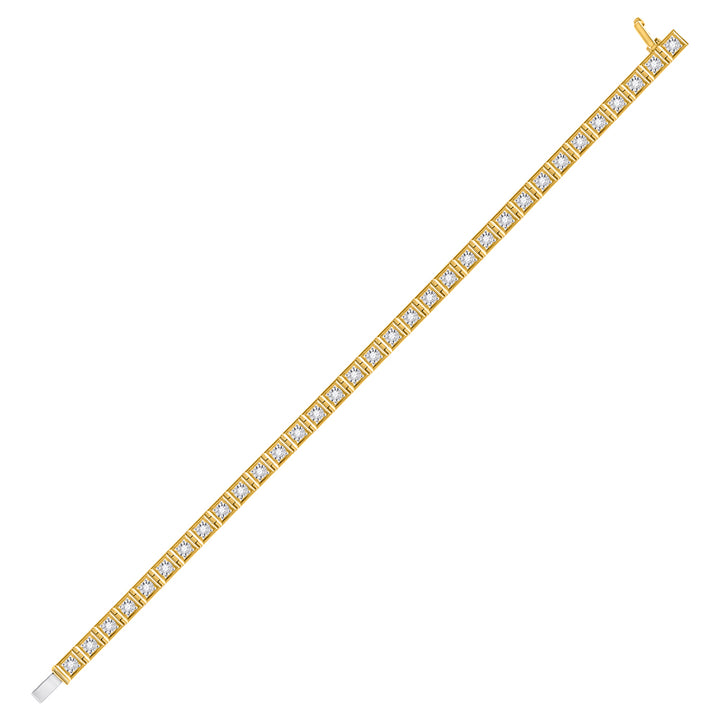 10kt Yellow Gold Women's Diamond Fashion Tennis Bracelet 3/4 ctw