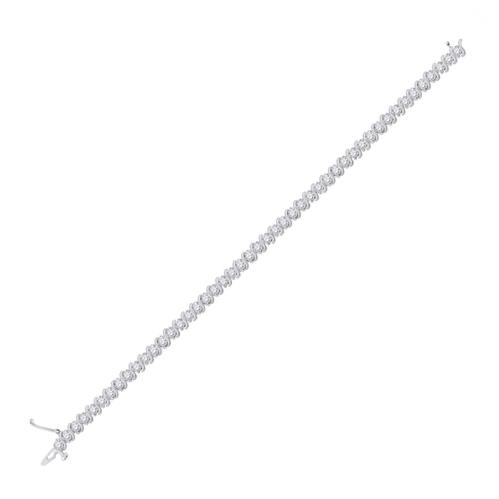 14kt White Gold Women's Diamond Classic Tennis Bracelet 4 ctw